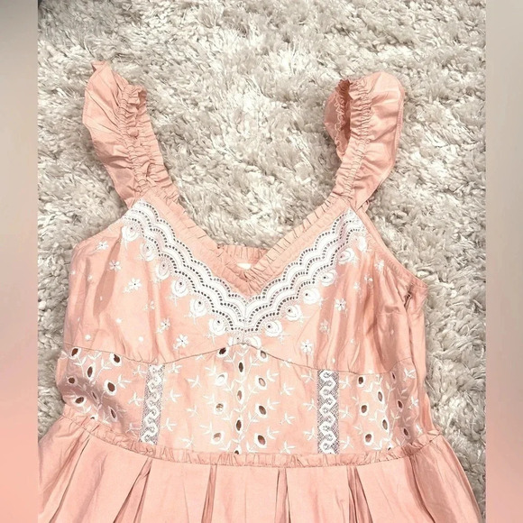 NWT LoveShackFancy Mochi Bubble Bath Pink Sleeveless Mini Dress Size 6 - Picture 6 of 13